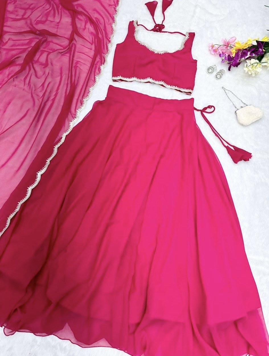 Fully Stitched Pink Lehenga