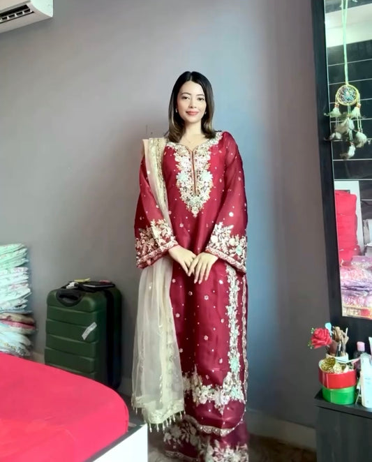 Jashn Sharara Red