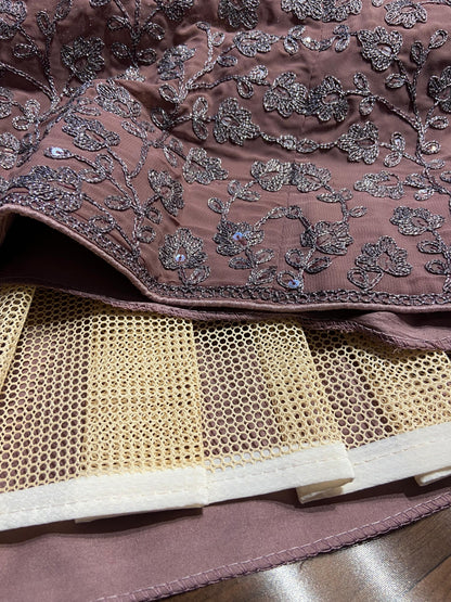 Unstitched Lehenga Purple