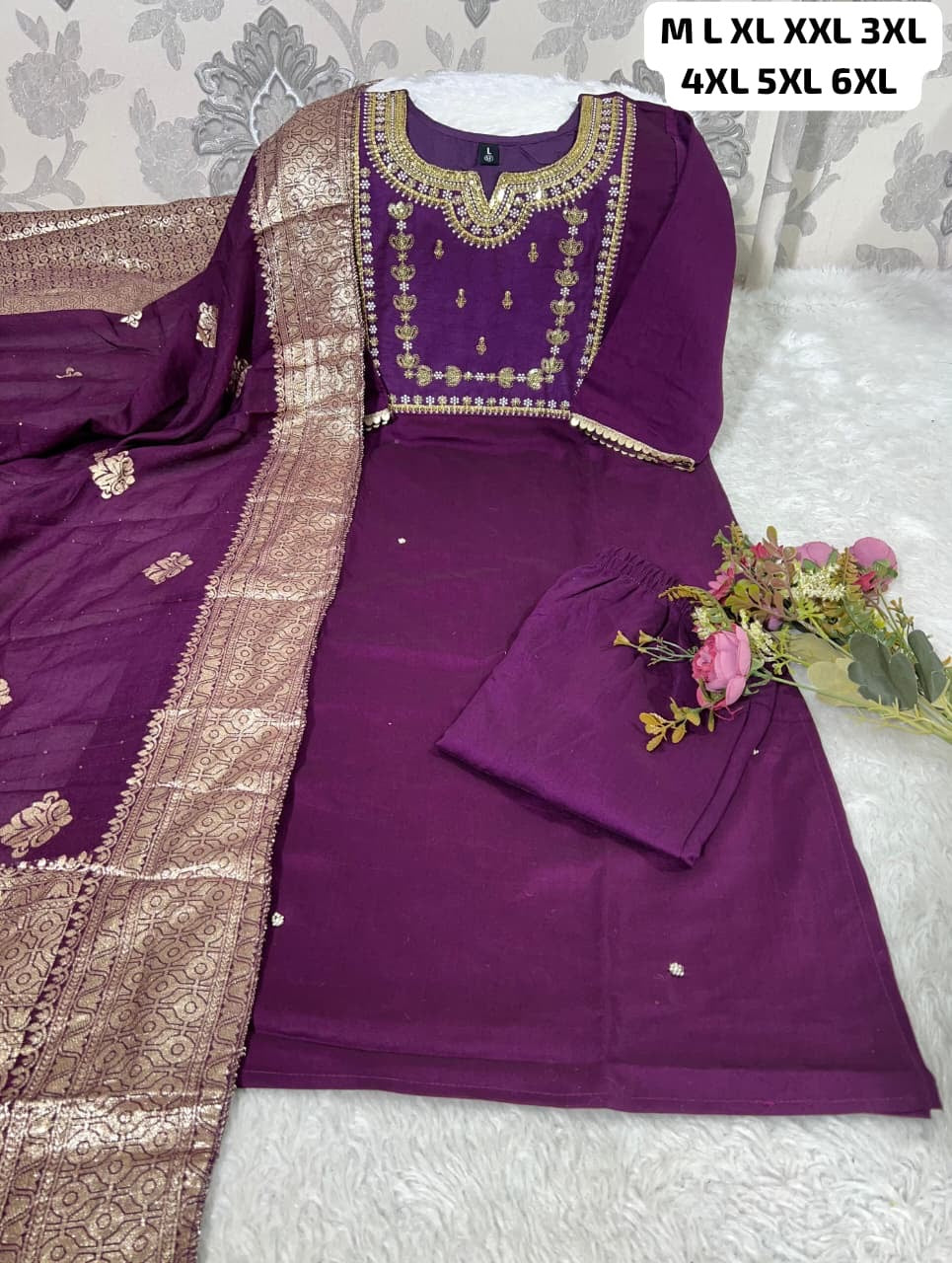 Zoya Kurti Set Purple