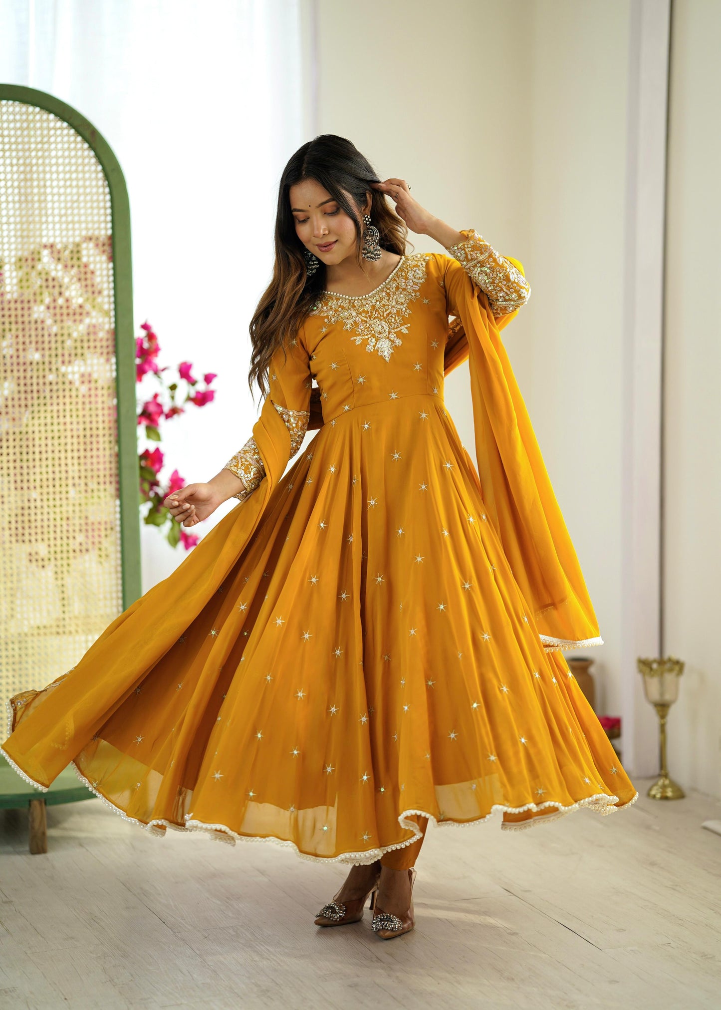 Vaisnavi Anarkali Yellow