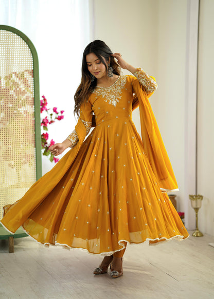 Vaisnavi Anarkali Yellow