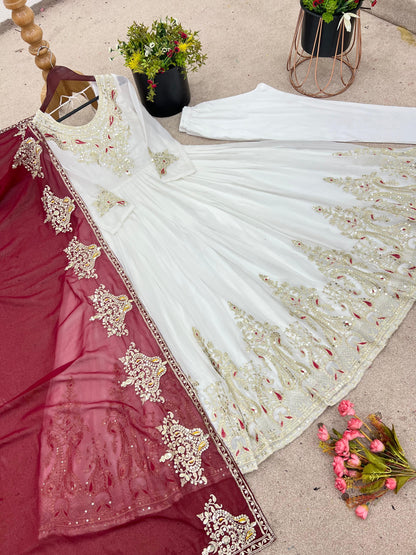 Samira Anarkali White