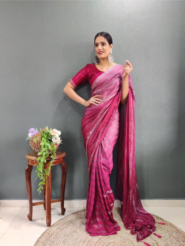 One Minute Saree Pink/Rose