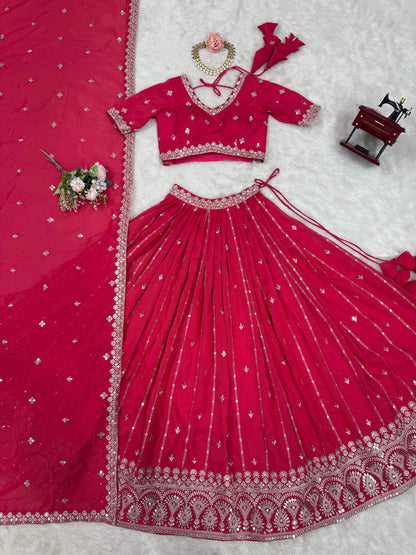 Ziyana Unstitched Lehenga Rose