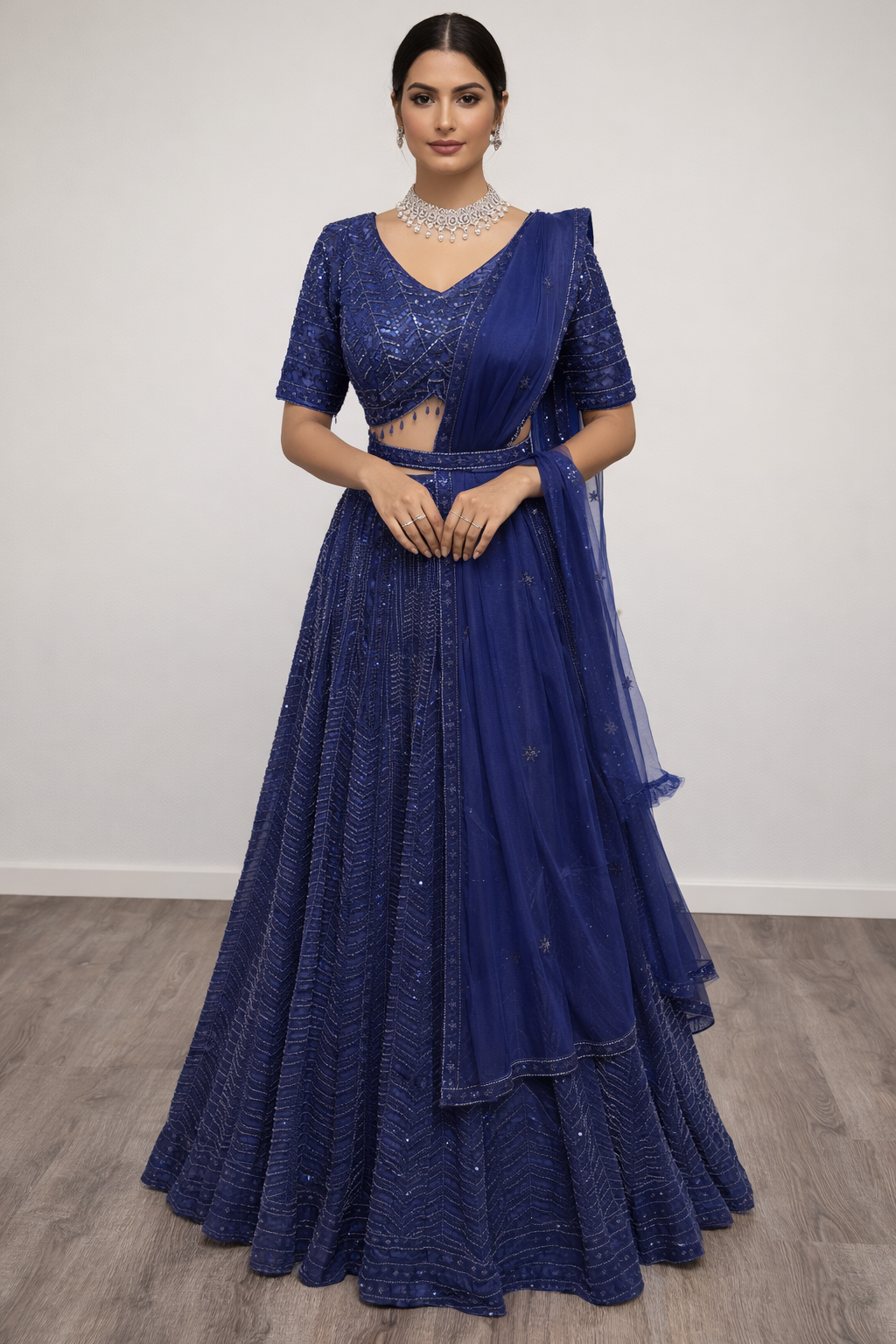 Navya Fully Stitched Blue