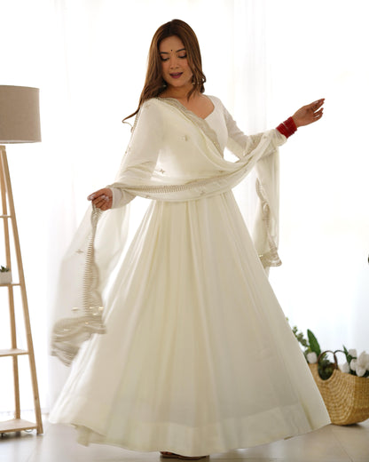 Elegant White Anarkali