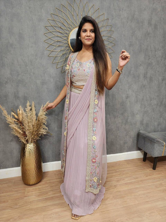 Mayla Fully Stitched Lehenga Lilac