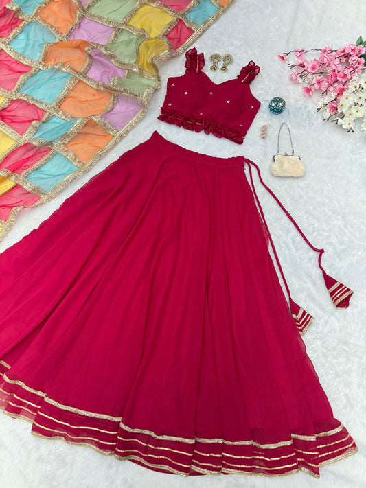 Shaida Fully Stitched Lehenga Rose