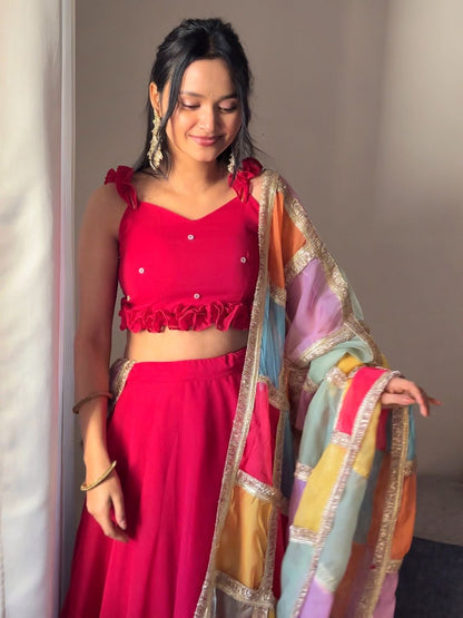 Shaida Fully Stitched Lehenga Rose