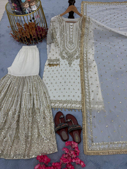 Nazreen Sharara/Gharara White