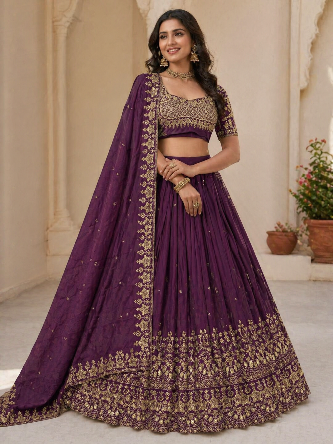 Devi Fully Stitched Purple