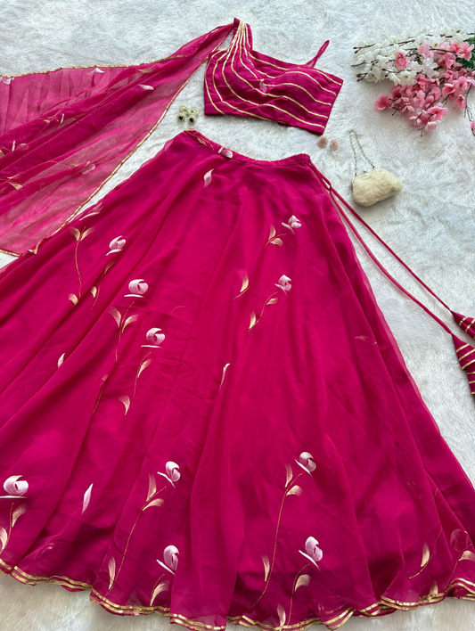 Reshma Fully Stitched Lehenga Rose