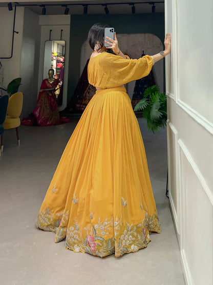 Anju Fully Stitched Lehenga Yellow