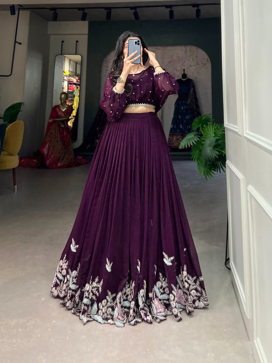 Anju Fully Stitched Lehenga Purple