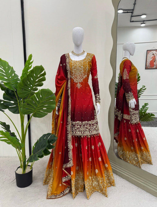 Sharara Noor Luxe Sunset