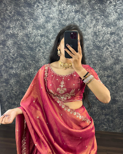 Maya Fully Stitched Lehenga Peach
