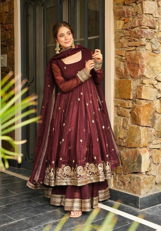 Diya Anarkali Bordeaux