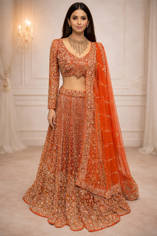 Saanvi Fully Stitched Orange