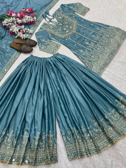 Radha Sharara/Gharara Blue