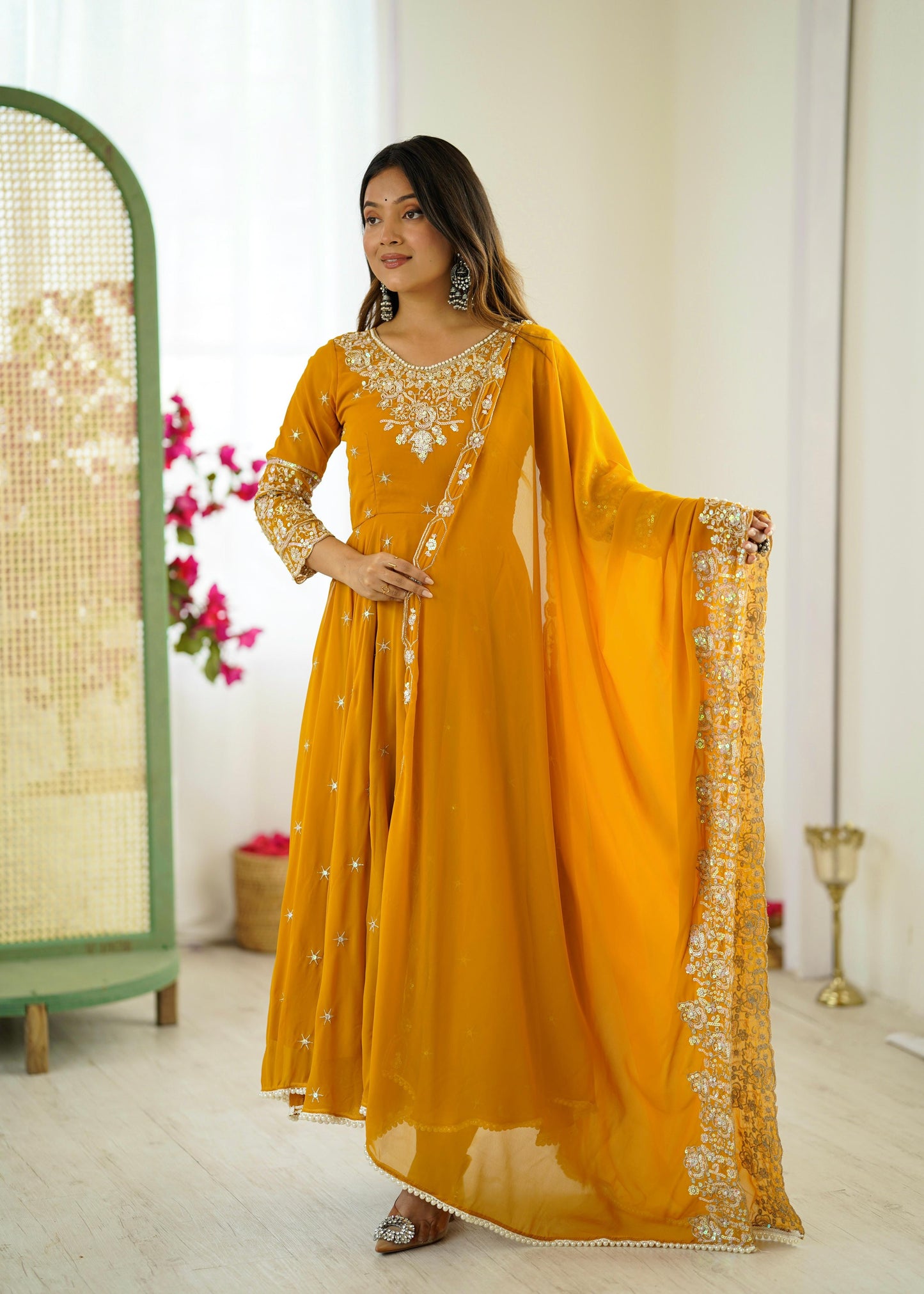 Vaisnavi Anarkali Yellow