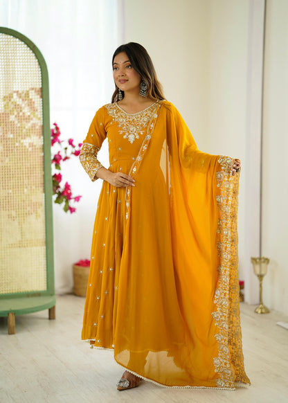 Vaisnavi Anarkali Yellow