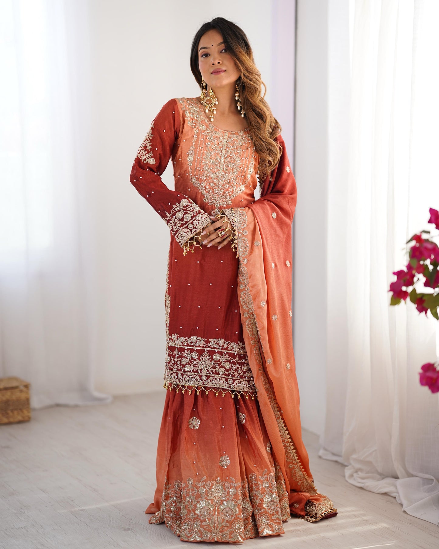 Sharara Noor Luxe Orange