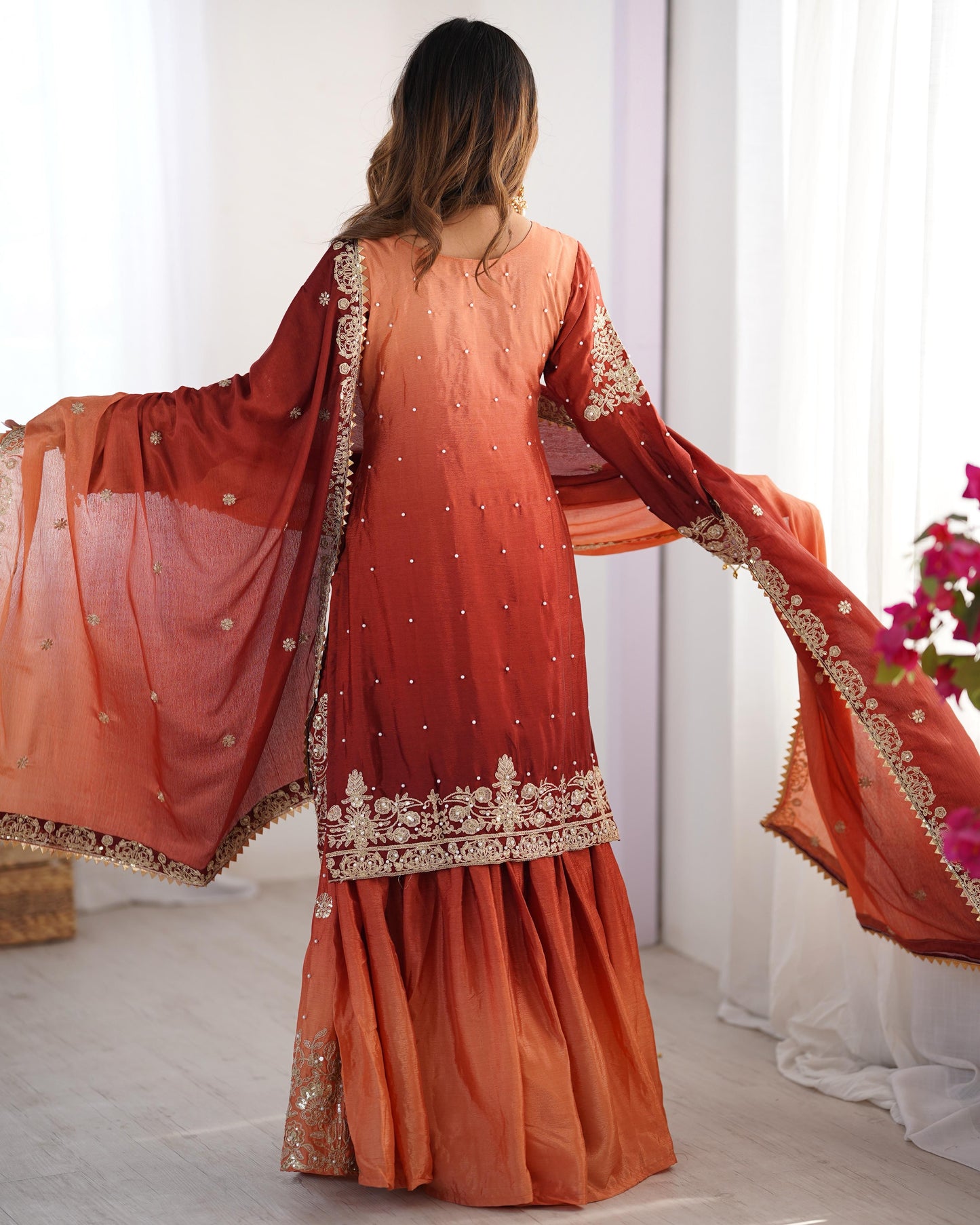 Sharara Noor Luxe Orange