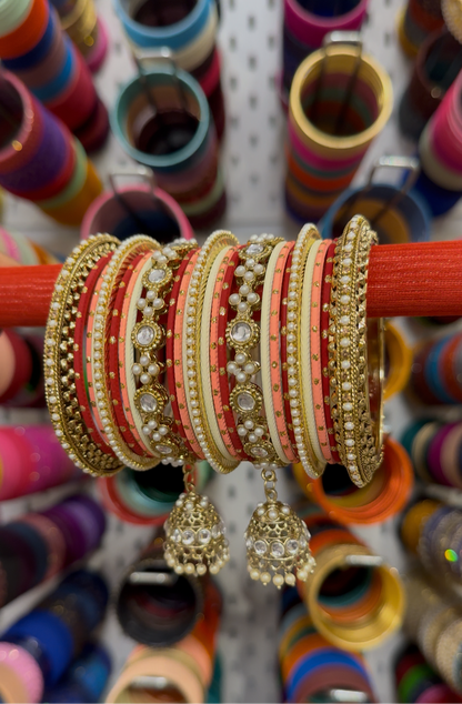 Customised Red Bangles Two Hands