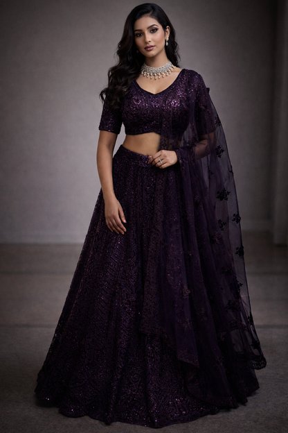 Diya Fully Stitched Purple