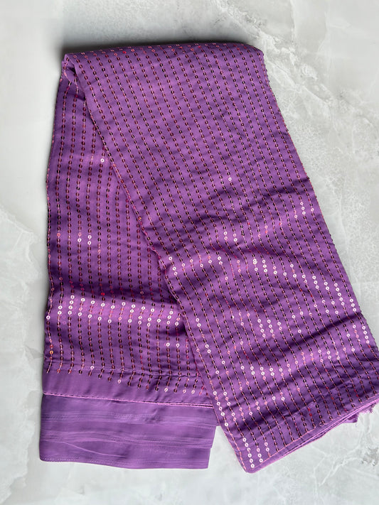 Sequin Saree Purple