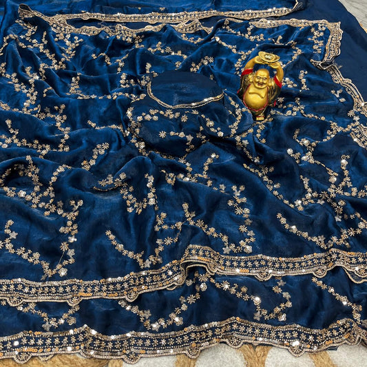 Aadhira Party Saree Blue