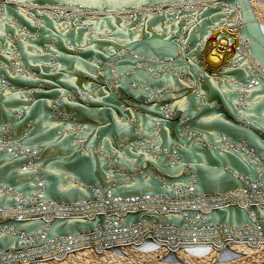 Aadhira Party Saree Green