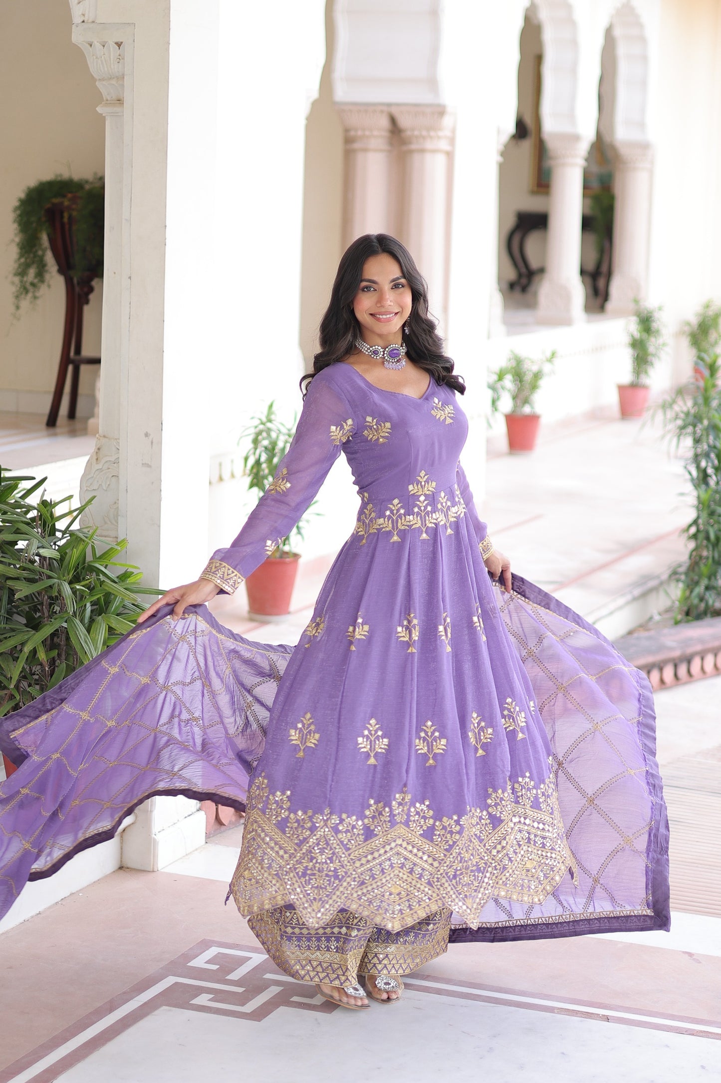Vennila Sharara Purple