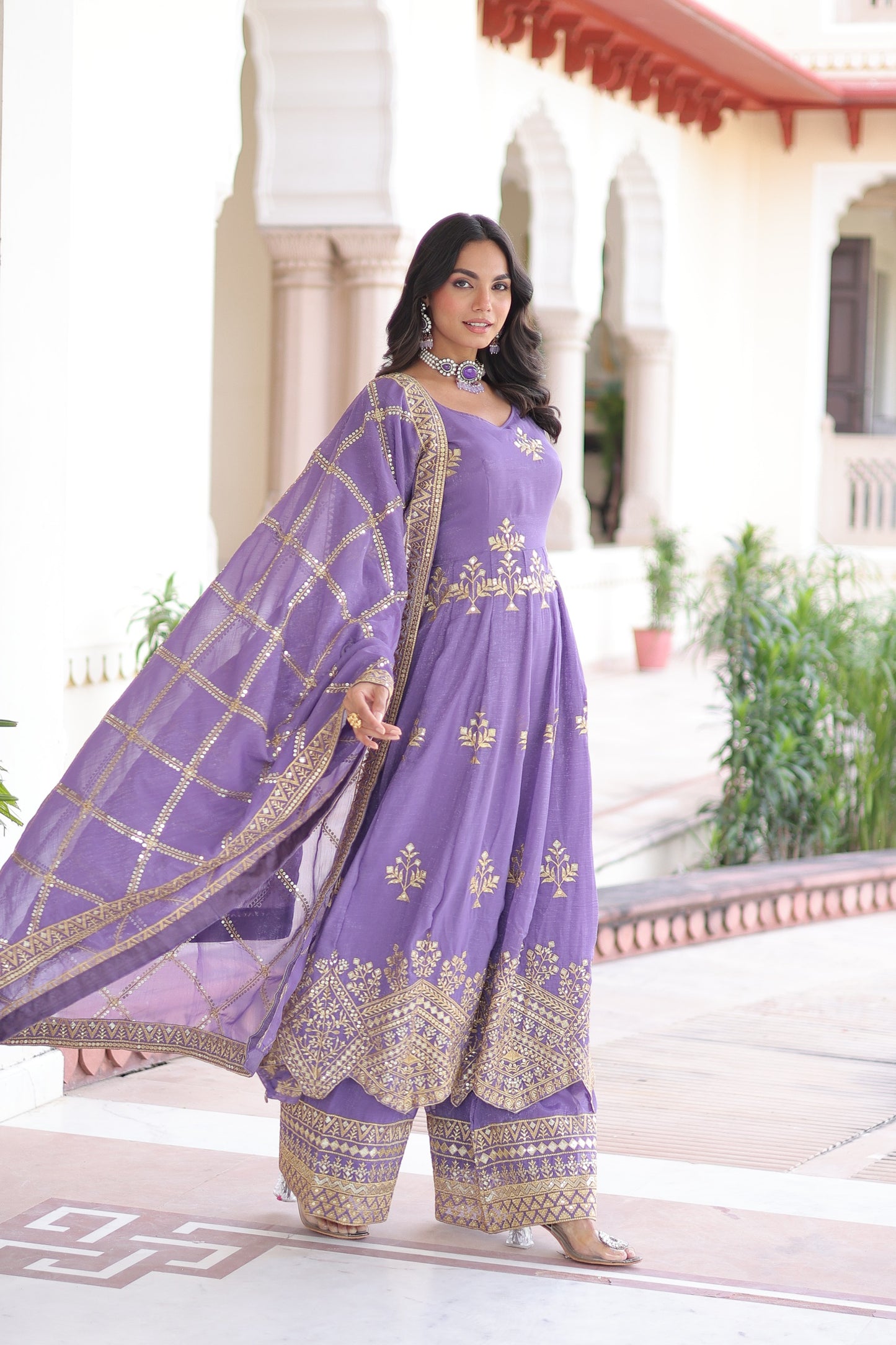 Vennila Sharara Purple