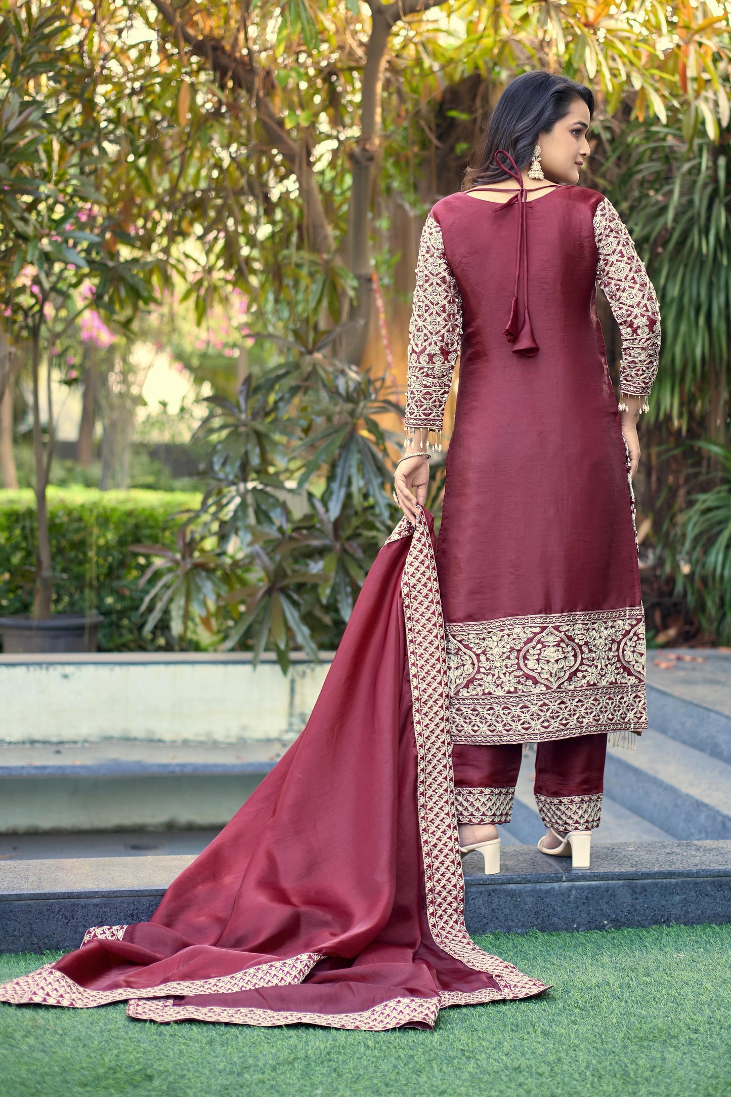 Zariyah Sharara Dark Red