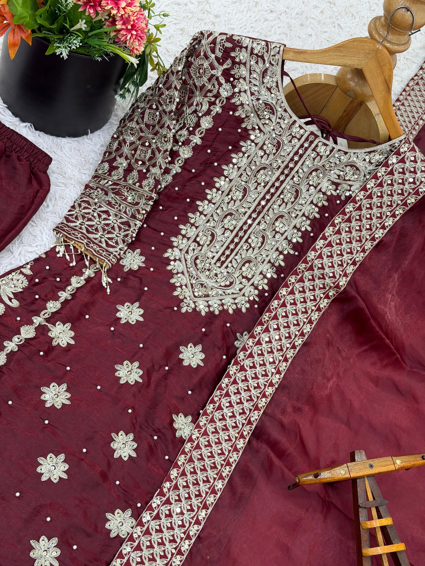Zariyah Sharara Dark Red