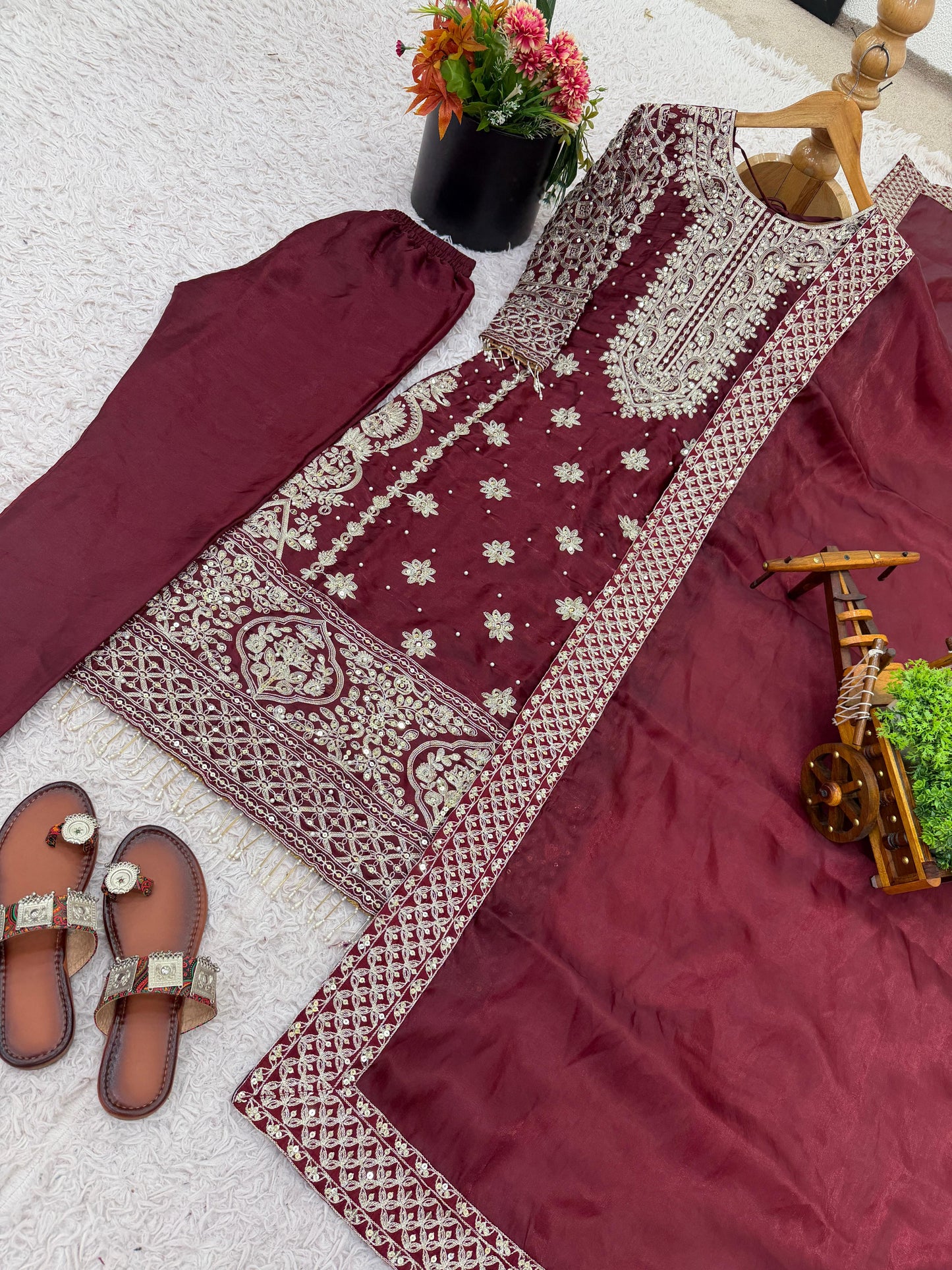 Zariyah Sharara Dark Red