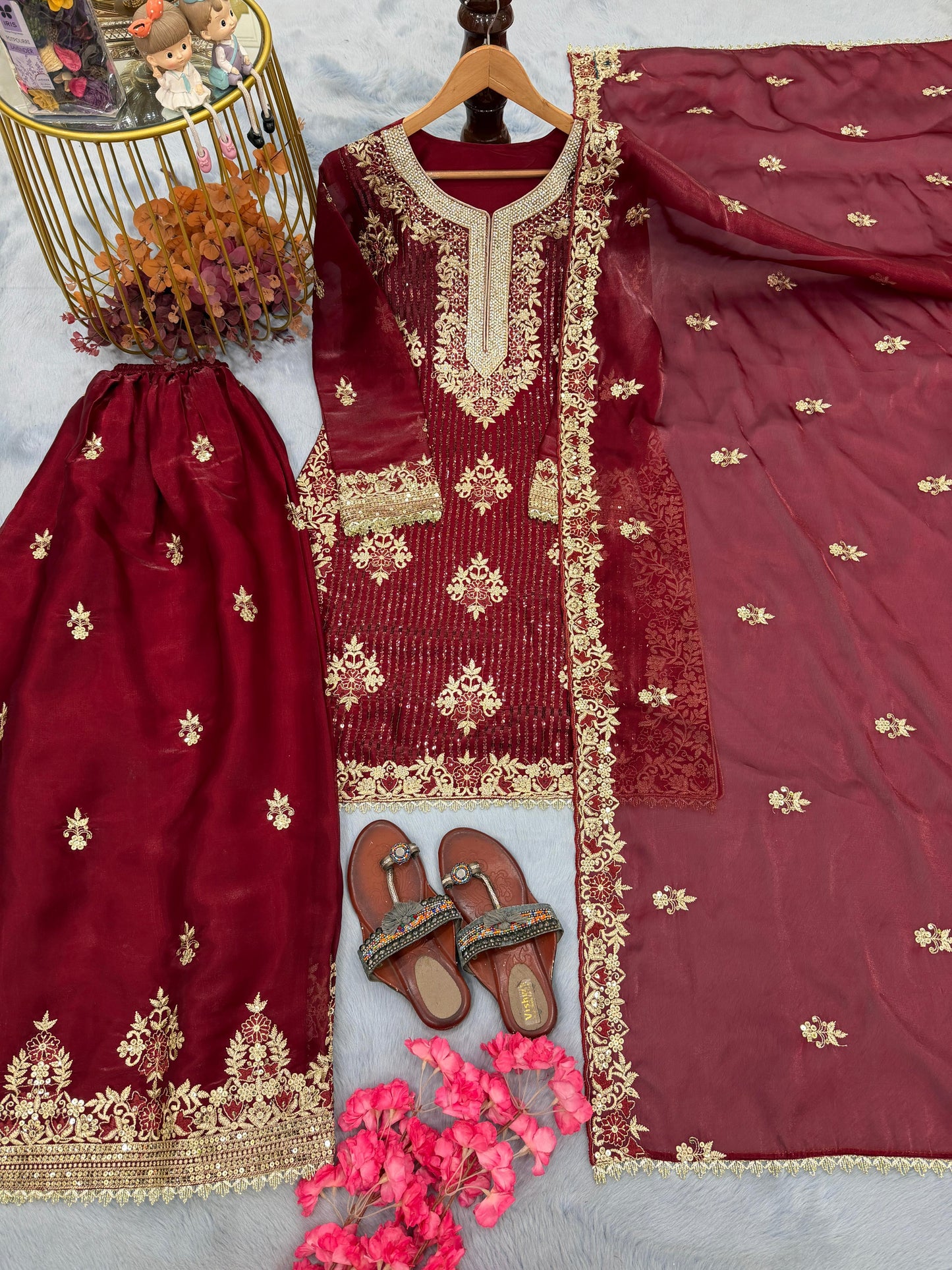 Simran Sharara Wine Red