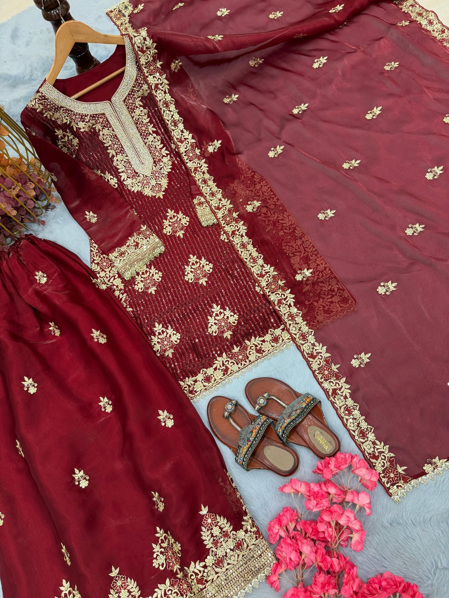 Simran Sharara Wine Red