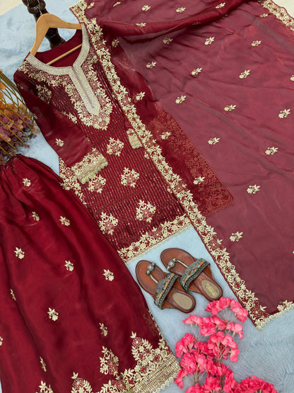 Simran Sharara Wine Red