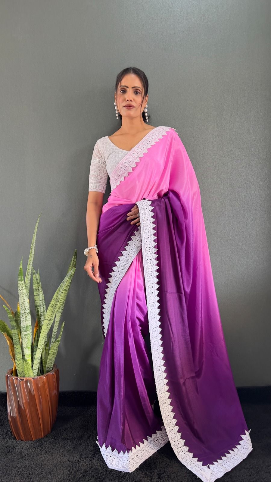 Ahalya Ready To Wear Saree Purple