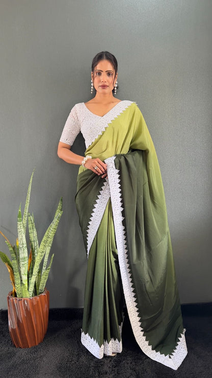 Ahalya Ready To Wear Saree Green
