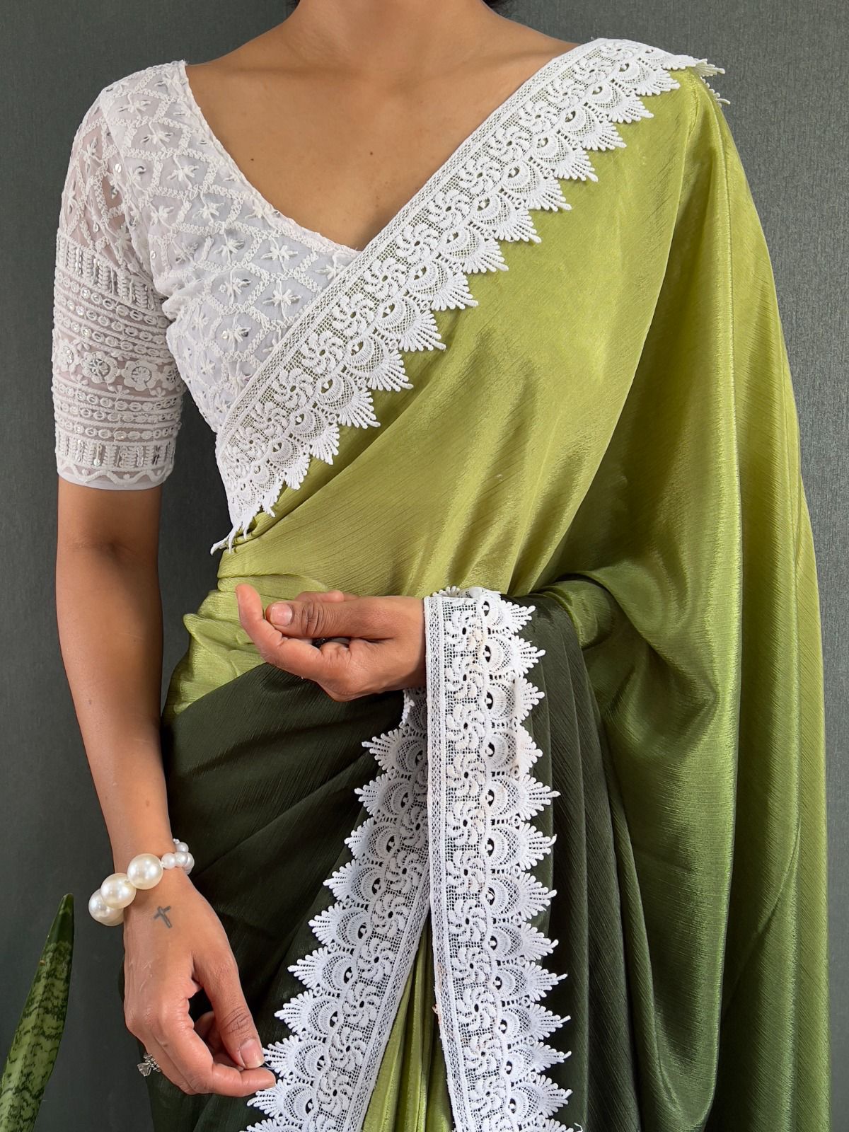 Ahalya Ready To Wear Saree Green