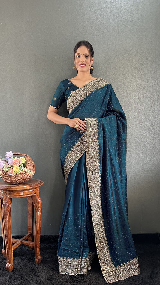 Disha Ready To Wear Saree Blue