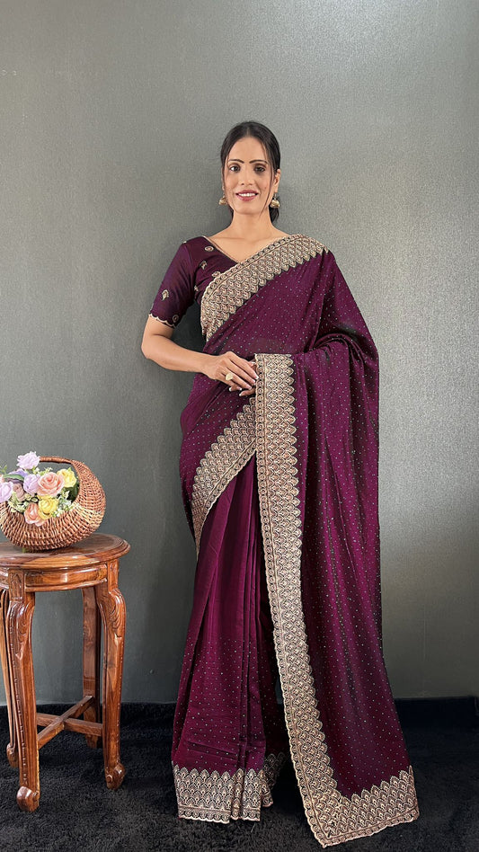 Disha Ready To Wear Saree Purple