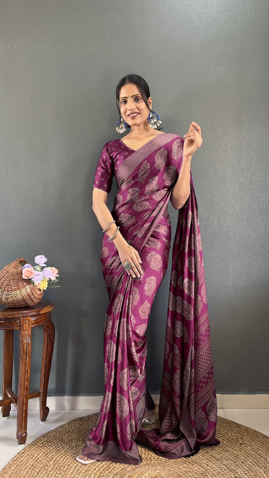 Pooja Ready To Wear Saree Purple