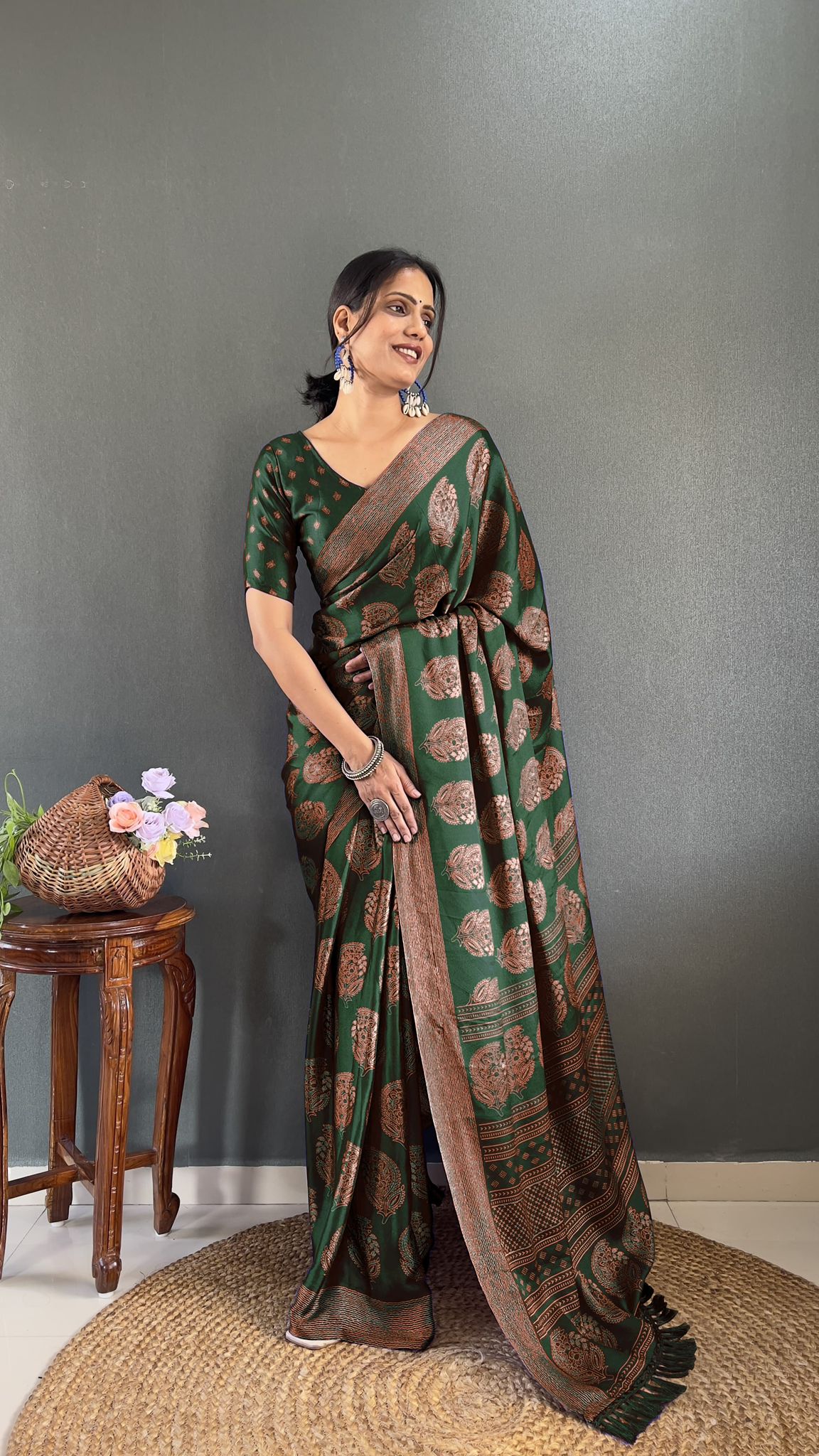 Pooja Ready To Wear Saree Green