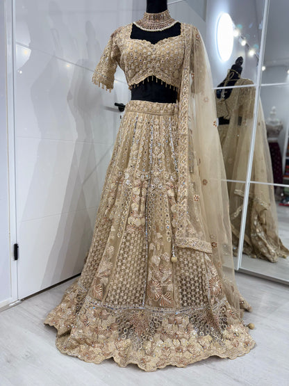 Golden Aura Fully Stitched Lehenga