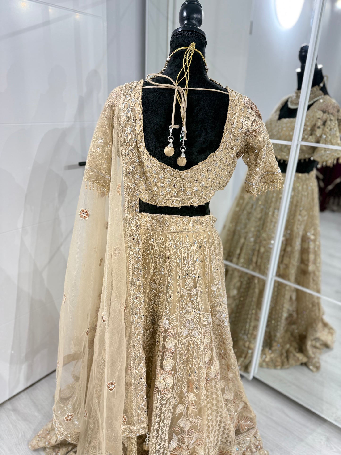 Golden Aura Fully Stitched Lehenga